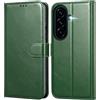 Leacckl Cover per Samsung Galaxy A27 5G, Custodia a portafoglio in Pelle PU Premium [Magnetica a Scatto] [Funzione Stand], Verde