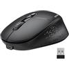 TECKNET Mouse Bluetooth Ricaricabile, Ergonomico Mouse Wireless Silenzioso, 3 Modalità (BT5.0/3.0+2,4G con Mini Ricevitore USB), DPI Regolabile Fino a 1600, Compatibile con Windows/macOS/Chrome/Linux