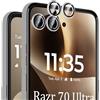 QJONSIU Pellicola Protettiva Compatibile con Motorola Razr 70 Ultra, 2 Pezzi Anello in Lega di Alluminio, Camera Protezione Lente Pellicola, Antigraffio-Argento