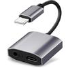 Jewan Adattatore USB C Jack 3.5mm PD 60W Ricarica Rapida 2 in 1, Adattatore Cuffie USB C per iPhone 16/15 /Pro/Max,Samsung Galaxy,iPad,Xiaomi
