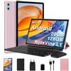 ZIOVO Tablet 10 Pollici Android 14 Tablets, 20GB RAM + 128GB ROM ( TF 2 TB), Octa-Core/Widevine L1/5G+2.4G Wi-Fi 6/Bluetooth 5.0/6000 mAh/Widget/8+5 MP/GMS, Tablet 2 in 1 con Tastiera e Mouse -Oro Rosa