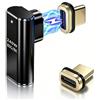 IVIVTOR Adattatore Magnetico USB-C - Adattatore Magnetic USB-C 90 Gradi 240W 5A Ricarica Rapida, Connettore Magnetico Tipo C 24 pin Trasmissione dati a 80 Gbps per MacBook Laptop Tablet Telefono -Nero