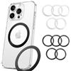 Xiciki ESR per anello magnetico compatibile con Wireless MagSafe, Set di 10 anelli in metallo adesivo telefono, universale kit di conversione ricarica per iPhone 12/13/14/15/Pro Max, Galaxy S23/S22/S21/S20