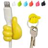 GiDaCom Supporto universale adesivo a forma di pollice per cavo smartphone portachiavi da auto ufficio set 10 pezzi colori diversi