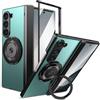 XKchatpt Custodia di telefono pieghevole magnetico per Samsung Galaxy Z Fold 6, Kickstand 360 ° REFERIBILE, Custodia in di con protezione della cerniera e protezione dello schermo anteriore(Verde)