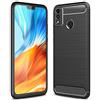 COPHONE® - Cover compatibile con Honor 9X Lite, in fibra di carbonio, antiscivolo, colore: Nero Custodia morbida ad alta protezione, antiurto.