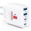 DCHK Haribo Caricatore USB C 40W, Alimentatore 4 Porte QC3.0 e PD, Presa USB C Multipla, Compatibile con iPhone 17/16/15/14/13/12/11 Pro Max/XR/XS/8/7, per iPad, Galaxy, Caricatore Veloce, Rosso