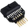 WLGQ Adattatore USB 2.0 9PIN maschio a 19PIN femmina, nero, connettore per computer