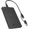 ICY BOX Alloggiamento SATA HDD/SSD da 2,5, USB-C/A 6 Gbit/s, senza attrezzi, alluminio, supporto UASP, Plug & Play, IB-201T-CU31
