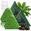 Muiefe 2 Pezzi Shampoo Solido Nature Triangle, Saponette Shampoo Verde Naturale con Retina Schiumogena, Shampoo Solido per Donna & Uomo, Shampoo Rinforzante con Detersione Delicata