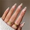 Clataly 24 PZ Moon Stars Fake Nail Amore Cuore Onda Della Perla Acrilica Unghie False Stampa su Unghie Artificiali Puntate Unghie False per le Donne Ragazze (B)