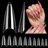 Adonafy 240 Pezzi Unghie Finte Trasparenti: Mezza Copertura Gel Tips Unghie per Principianti - 12 Taglie Tip Unghie Quadrate per Saloni Manicure Nail Art