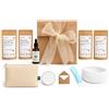 Genérico Kit Spa facciale naturale completo, argilla bianca kaolin e argilla rossa portoghese, avena colloidale e curcuma + olio di jojoba 30 ml, set con accessori, borsa e applicatore