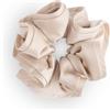 SXQLYH Elastico per capelli, scrunchie in raso da donna, tridimensionale, morbido ed elastico, grande, fermacoda per capelli lunghi e folti, colore beige