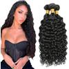 Creuost Water Wave Human Hair Bundles 1B Natural Black Perrucche Donna Extensions Double Weft Unprocessed Brazilain Remy Hair Weave Extension With Minimal Tangle 3 Bundles Total 300g 24 26 28 Inch