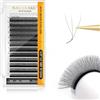 NAGARAKU 3D Extension Ciglia W Delle Ciglia Ciuffetti W Forma Tessuto a Mano Risparmio di Tempo Premade Fan Eyelash Extension Russian Volume Ventole Professional Naturali Ciglia Nero(0.07mm LU 8-12mm)