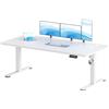 JUMMICO 180×80 cm Scrivania regolabile in altezza, telecomando 4 tasti con funzione memoria e gancio integrato, ideale per ufficio, studio e gaming, Bianco