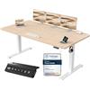 JUMMICO Scrivania Regolabile In Altezza Elettrica,180 x 80 cm,Pannello 6 Tasti Con 4 Memorie Di Altezza E Porta USB, Scrivania Da Computer Beige,Avviso Di Pausa Per Sedentarietà