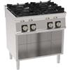 Cucina a GAS 4 fuochi a fiamma libera. Dim.cm. 80x70x85H. - Potenza termica 25 Kw.