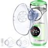 Wholede Aerosol Portatile Silenzioso Digitaler - Ricaricabile Macchina Aerosol per Adulti e Bambini, Nebulizzatore Portatile con 2 Maschere e Boccaglio per Uso Domestico e in Viaggio- Verde