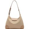 Miss Lulu Borsa hobo leggera di borsa a tracolla multifunzionale con hardware bianco e tracolla rimovibile (Cachi)
