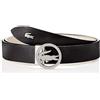 Lacoste [Lacoste] Cintura [Ufficiale] Argento Cerchio Fibbia Cintura Donna PLW0736 Ne...
