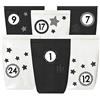 PaPIerDraCHeN Calendario dell'Avvento da riempire - 24 Sacchetti di Carta in Bianco e Nero e 24 Adesivi numerici (Bianchi e Neri con Stelle) - da Fare da Soli e riempire - Mini Set 113 - Natale 2021