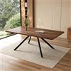 DACHETOU Tavolo da pranzo allungabile in legno di noce, 160/200/240 x 90 cm, con 3 lunghezze, adatto per 6-10 persone, forma destra, gambe in metallo, stile semplice, tavolo per sala da pranzo, cucina