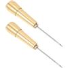 DIYEAH Set 2 Pezzi Punteruolo per Cucito a Mano in Acciaio e Rame, Strumento per Riparazione Scarpe in Pelle