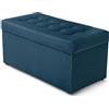 MG Design Pouf contenitore imbottito 45 × 90 cm Blu scuro - capacità ca. 100 L, fino a 300 kg, seduta morbida, struttura solida, già montato e facile da pulire