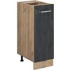 Vicco Colonna dispensa cucina R-Line, Calce nera, 30 cm | 1 anta estraibile · Senza piano di lavoro · Piedini regolabili in altezza · 2 Ripiani · ✓ Liberamente combinabile