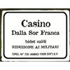 biscottini iat spa Targa Latta Bordello INSEGNA Pub Bar Casino TARGHE Latta targhetta a Muro