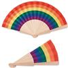 noTrash2003 Scomparti a mano arcobaleno in legno, scomparti pieghevoli, scomparti estivi Pride Flag Rainbowflag bandiera arcobaleno mostra tolleranza LGBT e diversità Equality 1, 2 o 3 pezzi (2, semicircolare)