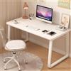 XUEGW Scrivania Moderna per Computer Stile Semplice, Tavolo da Studio, Scrivania, Tavolo PC per Ufficio Casa, Camera da Letto (Bianco, 140x60cm)