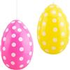 WEITAPYT Uovo di Pasqua Gonfiabile, 2pcs Uova Pasqua Giganti, Uovo Pasquale da Appendere, Adatte per Pasqua, Interni ed Esterni, Cortile, Giardino, Decorazione del Prato (Rosa+Giallo)