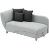 Vente-unique - Chaise longue letto con contenitore in Tessuto Grigio - Angolo a sinistra - PENELOPE
