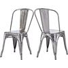 Duhome 2x Sedia da sala da pranzo in metallo ferro con schienale stile vintage impilabile design industriale 666, colore:metallico, materiale:metallo