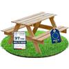 ITA Set seggiolino e tavolo picnic per bambini in legno - Gruppo di seduta interni-esterni - Qualità produttore - Made in EU, colore: naturale