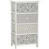 EMPOTEC Cassettiera Comò Multiuso in Legno Bianco, 3, 4 o 5 Cassetti, Salvaspazio, per Bagno, Cucina e Sala, Uso Interno ed Esterno (4 cassetti 40x29x73)