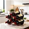 Trlyane Portabottiglie da Tavolo in Legno Massello per 6 Bottiglie, Cantinetta Vino Orizzontale Salvaspazio, Scaffale Vino per Cucina Bar Cantina