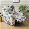 FANSU Copripoltrona Relax Reclinabile Elettrica Universale, Fiori Classici retrò 1 Posto Copripoltrona Reclinabile Elasticizzato Coprisedile con Tasche, Fodere per Poltrona Relax (Boemia)