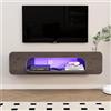 Pmnianhua Mobile TV galleggiante con luci LED, mensole TV a parete con 1 ripiano aperto, console multimediale moderna per intrattenimento centrale, grande ripiano sotto la TV, per soggiorno (120 cm,