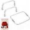 Ysmorla Chiusura Borsa Uncinetto A Molla in Alluminio, 2 Manici per Borse Uncinetto Fai da Te 20cm + EBOOK in Omaggio sulla Creazione della Tua Clutch Bag