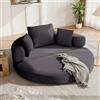 Gelukueub Divano letto pieghevole multifunzionale autoportante (Boneless Sofa) - Letto ovale con cuscino, divano modulare in tessuto a coste (173 x 176 cm), adatto per appartamenti, soggiorni, camere