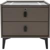 KKVUIIFF Comodino intelligente, con altoparlante Bluetooth e ricarica wireless, tavolino con LED a 3 colori, per soggiorno, camera da letto, 50 x 40 x 46 cm (grigio scuro)
