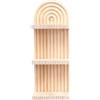 PureBowlic Scaffale sospeso in legno bohémien, decorazione ad arco per soggiorno, camera da letto, asilo, espositore multistrato per libri, piante, vasi, candele, per riporre oggetti artistici rustici