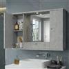 Linea Azzurra Mobile Bagno Pensile Sospeso Pensile Bagno 90 in Legno con Specchio, Cassetto e 2 Ante a Ribalta Armadietto Bagno 61x93x14 cm Moderna ed Elegante Made in Italy