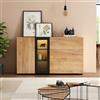 NNJN Credenza moderna, credenza con 3 cassetti, con vetro, larghezza 140 cm