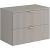 Vente-unique - Mobile sotto lavabo Zevara - L 80cm x P 46cm x H 57cm - mdf - beige
