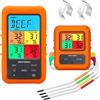 Ieron Termometro per Alimenti a Colori Wireless per Barbecue con 4 sonde Termometro da Cucina Digitale con funzionalità Multi-sonda, Lettura istantanea per Carne e Cottura al Forno